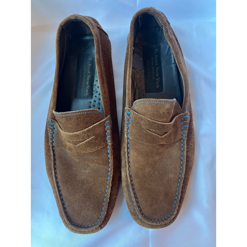 To Boot New York Driving Loafer Moccasin Brown Suede Men's Sz 9 Made in Italy